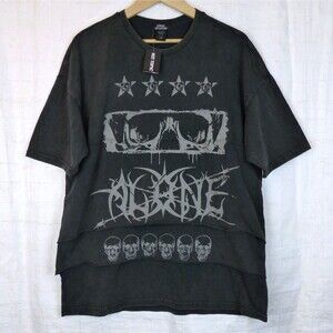 Social Collision Skull Layered Shirt Mens S Black Hot Topic Mall Goth Grunge Y2K